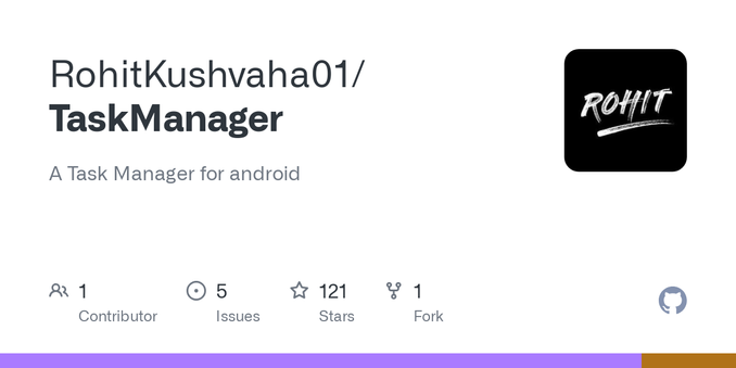 A Task Manager for android. Contribute to RohitKushvaha01/TaskManager development by creating an account on GitHub.