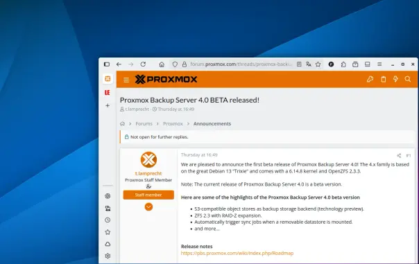 proxmox backup server 4 0 beta