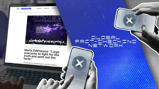 A montage of the Global Fact-checking Network (GFCN), website and two smartphones. | © FRANCE 24 graphic studio