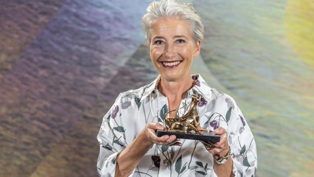 Emma Thompson with the Leopard Club Award