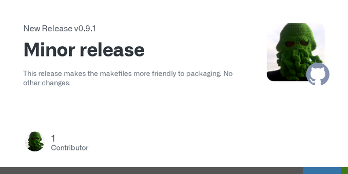This release makes the makefiles more friendly to packaging. No other changes.