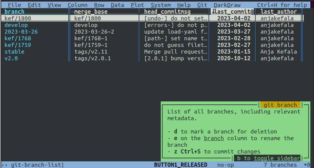 VisiData Want To Clean Up Your Local Git Branches vgit Fosstodon visidata-want-to-clean-up-your-local-git-branches-vgit-fosstodon