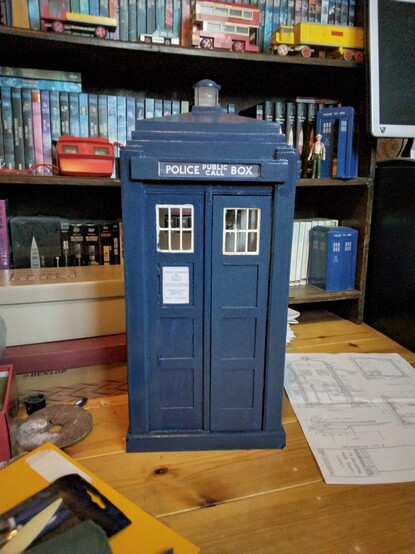 Unfinished one sixth scale model of a Metropolitan Police box 