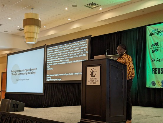 Picture of Abigail Mesrenyame Dogbe at the podium