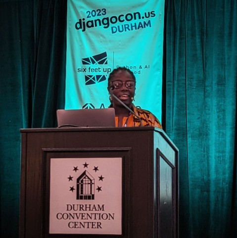 Abigail on the DjangoCon US 2023 stage