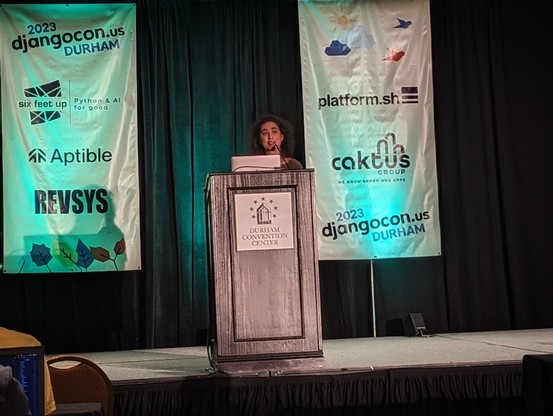 Julia on the DjangoCon US 2023 stage 