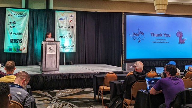 Julia on the DjangoCon US 2023 stage 