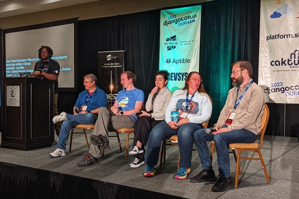 Panelist on the DjangoCon US 2023 stage