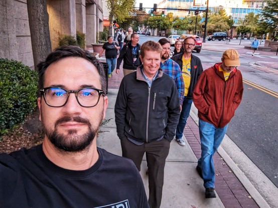 People walking in the center of Durham