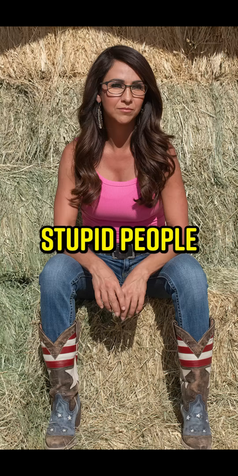 Stupid People

(Lauren Boebert sitting on hay while wearing clothing, a hairstyle and earrings, completely unsuitable for work on a farm.)