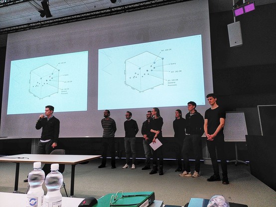 Team presentation at a hackathon 