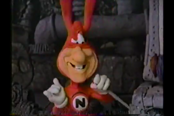 The Noid, a claymation figure in a red suit with 
