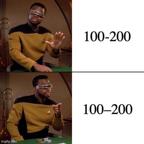 Two panel meme format with Levar Burton as Geordi. The first panel has him holding up his hand in a 