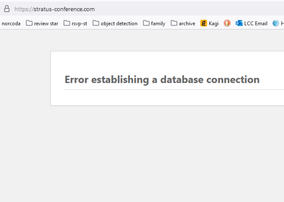 Database error on the Stratus conference website  :P