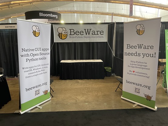 The BeeWare booth at PyCon US 2024.