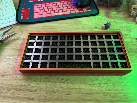 Preonic keyboard with no keycaps or switches 