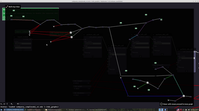 Screenshot of Nodezator's app interface, showing a visual representation of a whole graph (nodes representing Python calls and data travelling them).