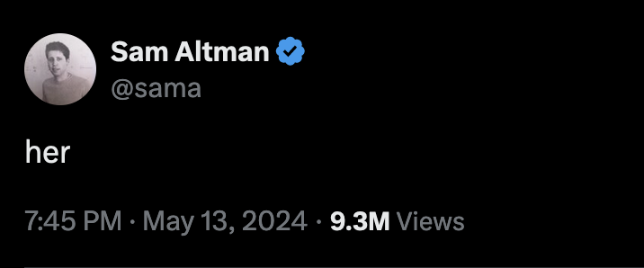 The Altman tweet with the word 