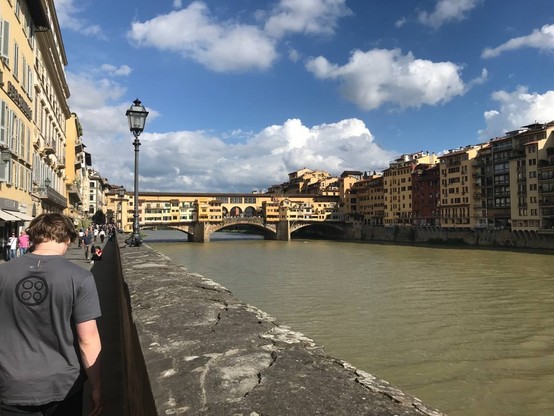 Florence’s Ponte Vecchio, a bridge with livable buildings on top of it (now seemingly converted to a luxury shopping arcade)