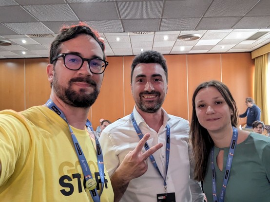 Paolo, Andrea and Federica before the talk