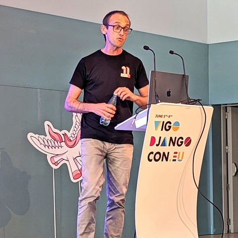 Carlton on DjangoCon Europe 2024 stage 