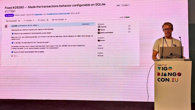 Slide with a merged Django PR