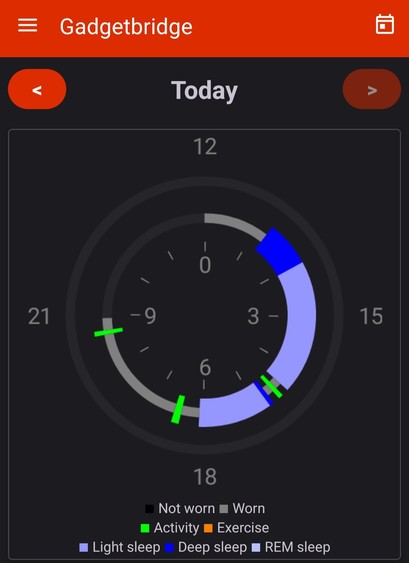 Uodated dashboard for Gadgetbridge features new colorful dials and other indicators of health