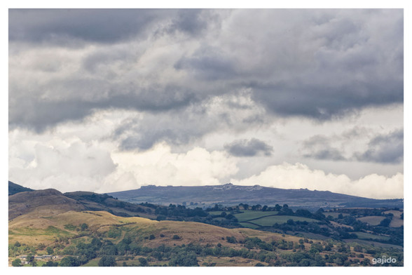 Clouds laden with rain hang ominously over the Welsh Marches.