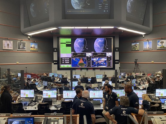 Scene from the iconic Jupiter Mission Control Room at Europe's Spaceport in Kourou, French Guiana.
Posted on twitter by ESA Space Transport