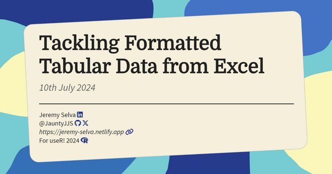Title slide for Tackling Formatted Tabular Data from Excel