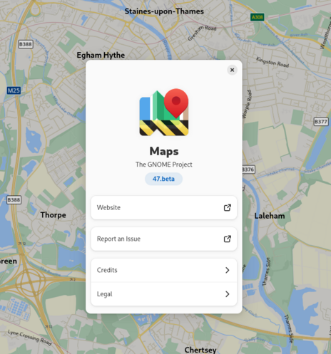 About GNOME Maps 47.beta