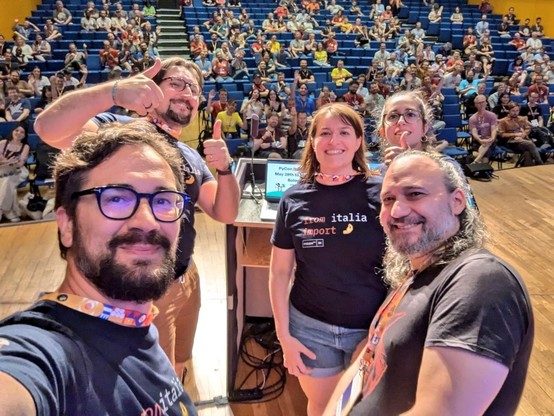 PyCon Italia organizers on EuroPython 2024 stage