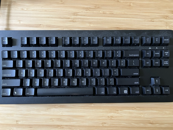 Das Keyboard 4C with original, worn ABS keycaps.
