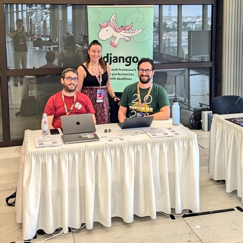 David, Kátia and Paolo at the django booth