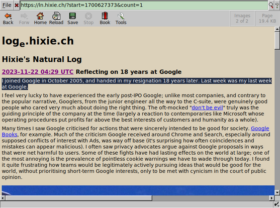 A blog post by Ian Hickson where he explains his resignation from Google, after 18 years since 2005.