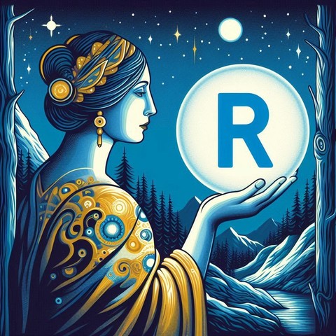 AI generated art of a woman holding a glowing white orb - with a big blue R written on it - in her hand. No particular reason why I am using this image except that I like it.