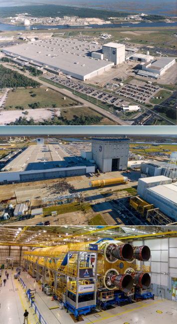 1. Aerial pic of the NASA Michoud Assembly Facility in NOLA
2. The Michoud main manufacturing building and the twin vertical assembly buildings as seen from a drone in January 2020. The Artemis 1 core stage is being rolled out, along with a crowd of workers
3. Pic of SLS core stage inside an assembly hall