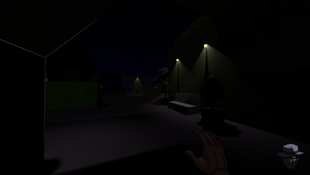 A dark screenshot of a stealth game.