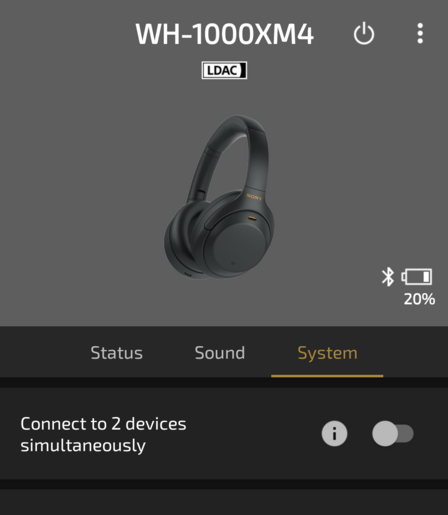 Screenshot of WH-1000XM4 enabled with LDAC on Sony headphones app 

Below will see the 