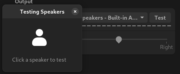 Screenshot of debian audio settings screen where built in speakers are not detected. 