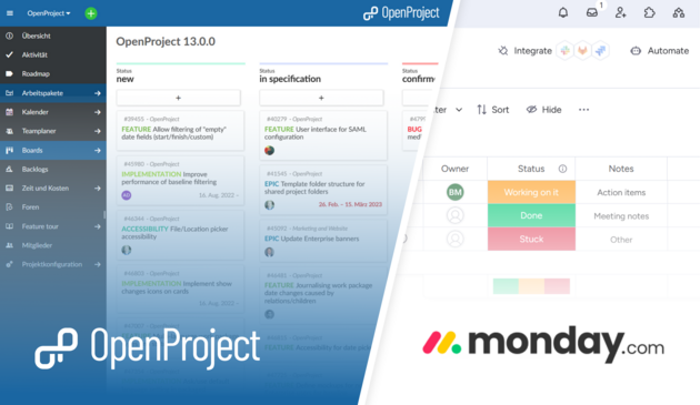 OpenProject vs Monday.com