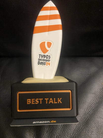 Bronze award for best talk at TYPO3 Developer Days 2024.