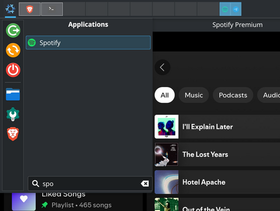 Spotify icon working on menu