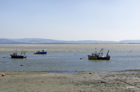 Boats on a river estuary