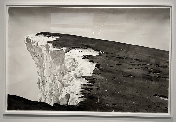 Emma Stibbon’s show was all chalk cliffs and ice and breaking waves. This cliff top just outside the town manages two out of three at the same time, overhanging like it is a wave about to crash down.