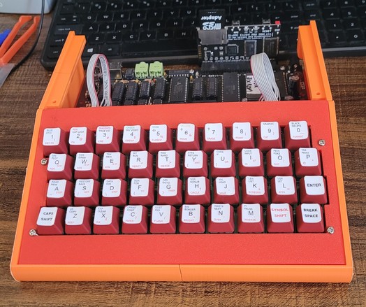 A Harlequin ZX Spectrum clone in a custom 3D printed case