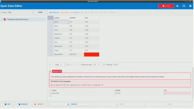 Screenshot of a data wrangling tool