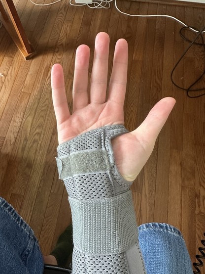 my hand with a wrist brace