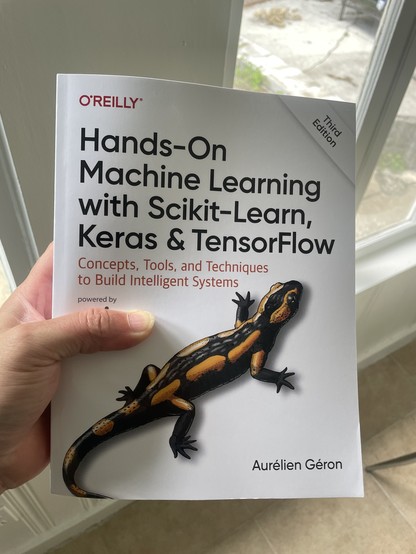 Book cover: Hands on Machine Learning with Scikit-learn, Keras, and Tensorflow