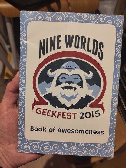 a brochure for Nine Worlds Greatest 2015